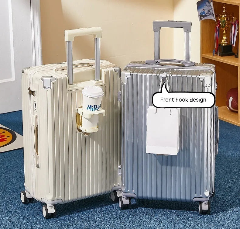 Luggage Internet Password Trolley Genuine Leather - Bellarte Enchanté Luggage Internet Password Trolley Genuine Leather